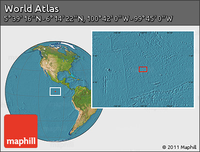 Satellite Location Map of the Area around 5° 56' 49" N, 100° 13' 29" W