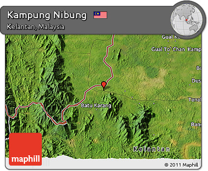 Satellite 3D Map of Kampung Nibung