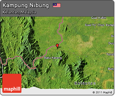 Satellite 3D Map of Kampung Nibung