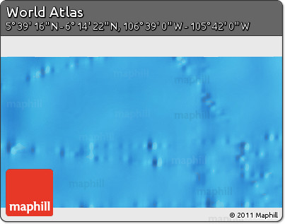 Shaded Relief 3D Map of the Area around 5° 56' 49" N, 106° 10' 30" W