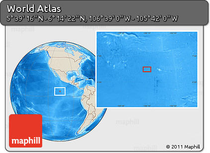 Shaded Relief Location Map of the Area around 5° 56' 49" N, 106° 10' 30" W