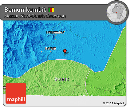 Political 3D Map of Bamumkumbit