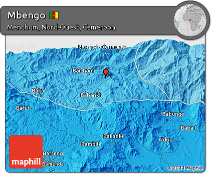 Political 3D Map of Mbengo