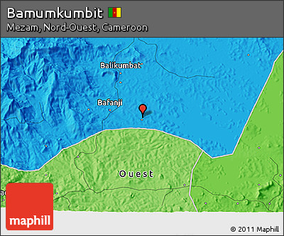 Political 3D Map of Bamumkumbit