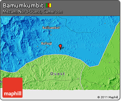 Political 3D Map of Bamumkumbit