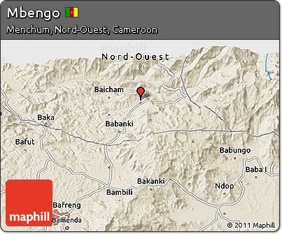 Shaded Relief 3D Map of Mbengo