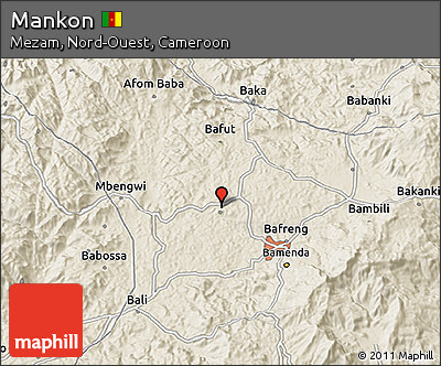 Shaded Relief 3D Map of Mankon