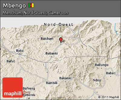 Shaded Relief 3D Map of Mbengo