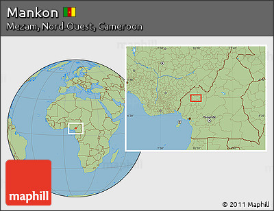 Savanna Style Location Map of Mankon