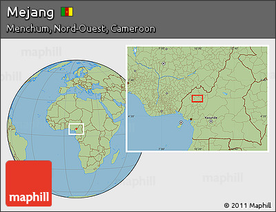 Savanna Style Location Map of Mejang