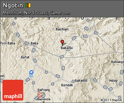 Shaded Relief Map of Ngotin