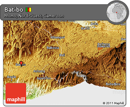 Physical Panoramic Map of Batibo