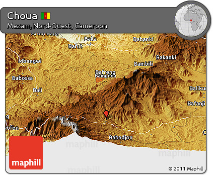 Physical Panoramic Map of Choua