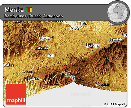 Physical Panoramic Map of Menka