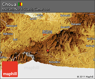 Physical Panoramic Map of Choua