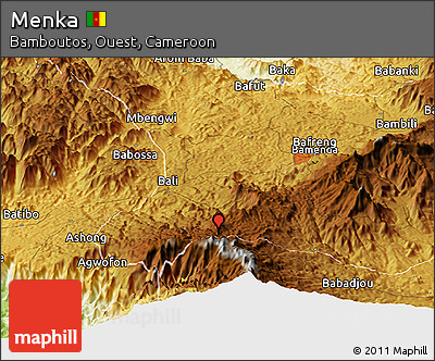 Physical Panoramic Map of Menka