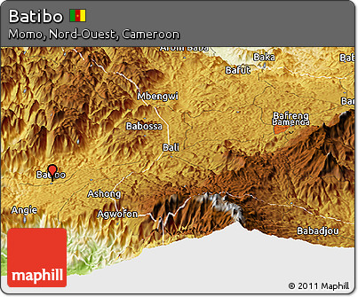 Physical Panoramic Map of Batibo