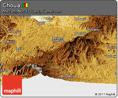 Physical Panoramic Map of Choua