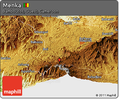 Physical Panoramic Map of Menka