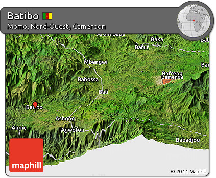 Satellite Panoramic Map of Batibo