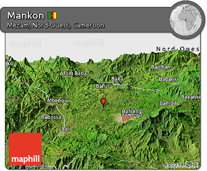 Satellite Panoramic Map of Mankon