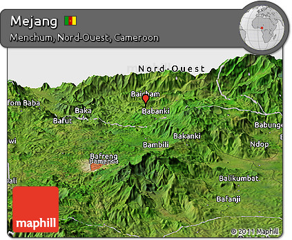 Satellite Panoramic Map of Mejang