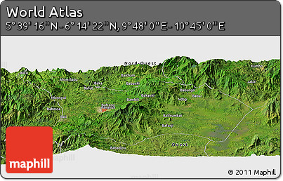 Satellite Panoramic Map of the Area around 5° 56' 49" N, 10° 16' 30" E