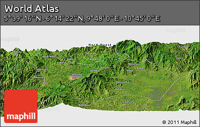 Satellite Panoramic Map of the Area around 5° 56' 49" N, 10° 16' 30" E