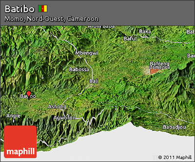 Satellite Panoramic Map of Batibo