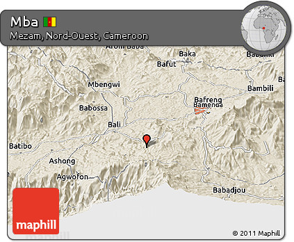 Shaded Relief Panoramic Map of Mba