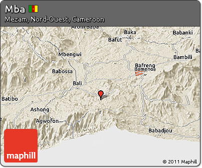 Shaded Relief Panoramic Map of Mba