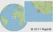 Savanna Style Location Map of the area around 5° 56' 49" N, 10° 58' 29" W