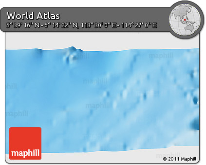 Physical 3D Map of the Area around 5° 56' 49" N, 113° 58' 29" E