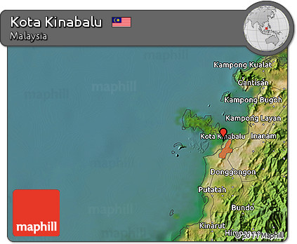 Satellite 3D Map of Kota Kinabalu