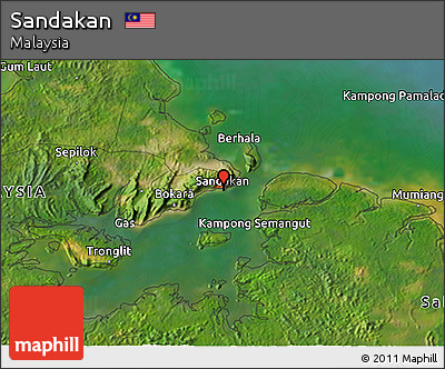 Satellite 3D Map of Sandakan