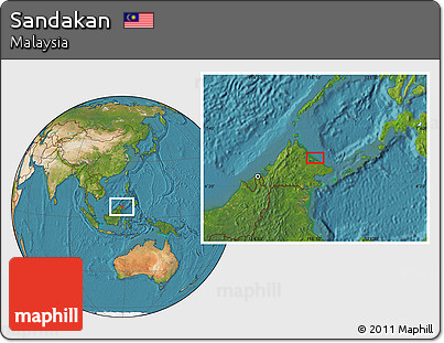 Satellite Location Map of Sandakan