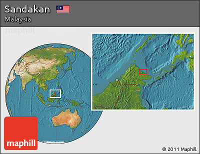 Satellite Location Map of Sandakan