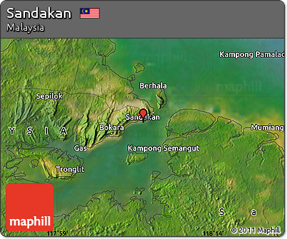Satellite Map of Sandakan