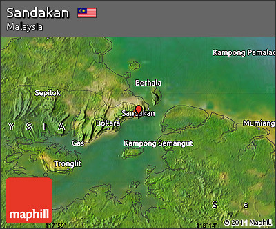 Satellite Map of Sandakan