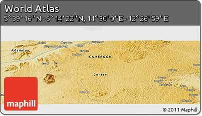 Physical Panoramic Map of the Area around 5° 56' 49" N, 11° 58' 29" E