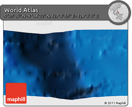 Physical 3D Map of the Area around 5° 56' 49" N, 127° 34' 30" E