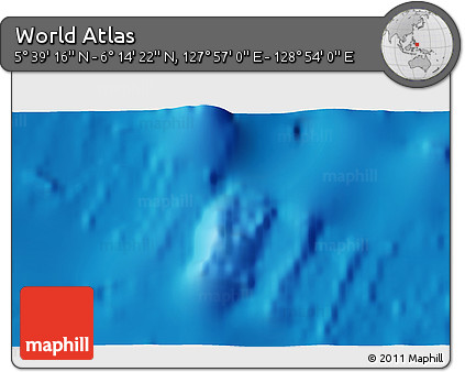 Physical 3D Map of the Area around 5° 56' 49" N, 128° 25' 30" E