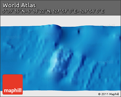 Physical 3D Map of the Area around 5° 56' 49" N, 128° 25' 30" E