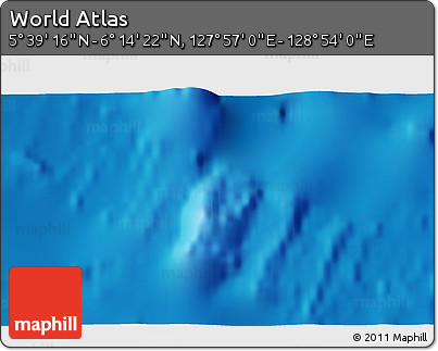 Physical 3D Map of the Area around 5° 56' 49" N, 128° 25' 30" E