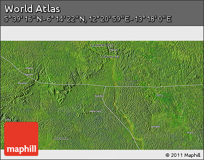Satellite 3D Map of the Area around 5° 56' 49" N, 12° 49' 29" E
