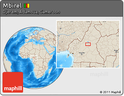 Shaded Relief Location Map of Mbirel