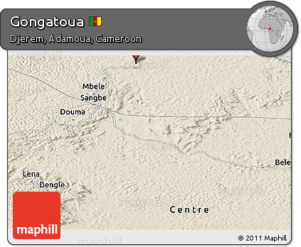 Shaded Relief Panoramic Map of Gongatoua