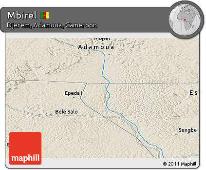Shaded Relief Panoramic Map of Mbirel