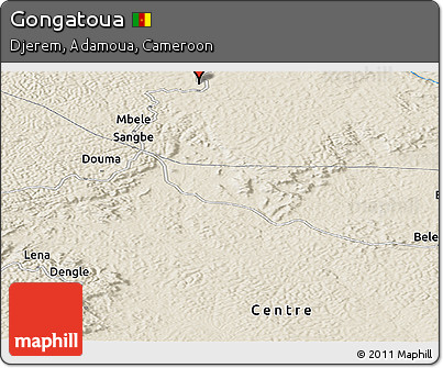 Shaded Relief Panoramic Map of Gongatoua