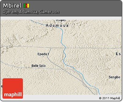 Shaded Relief Panoramic Map of Mbirel